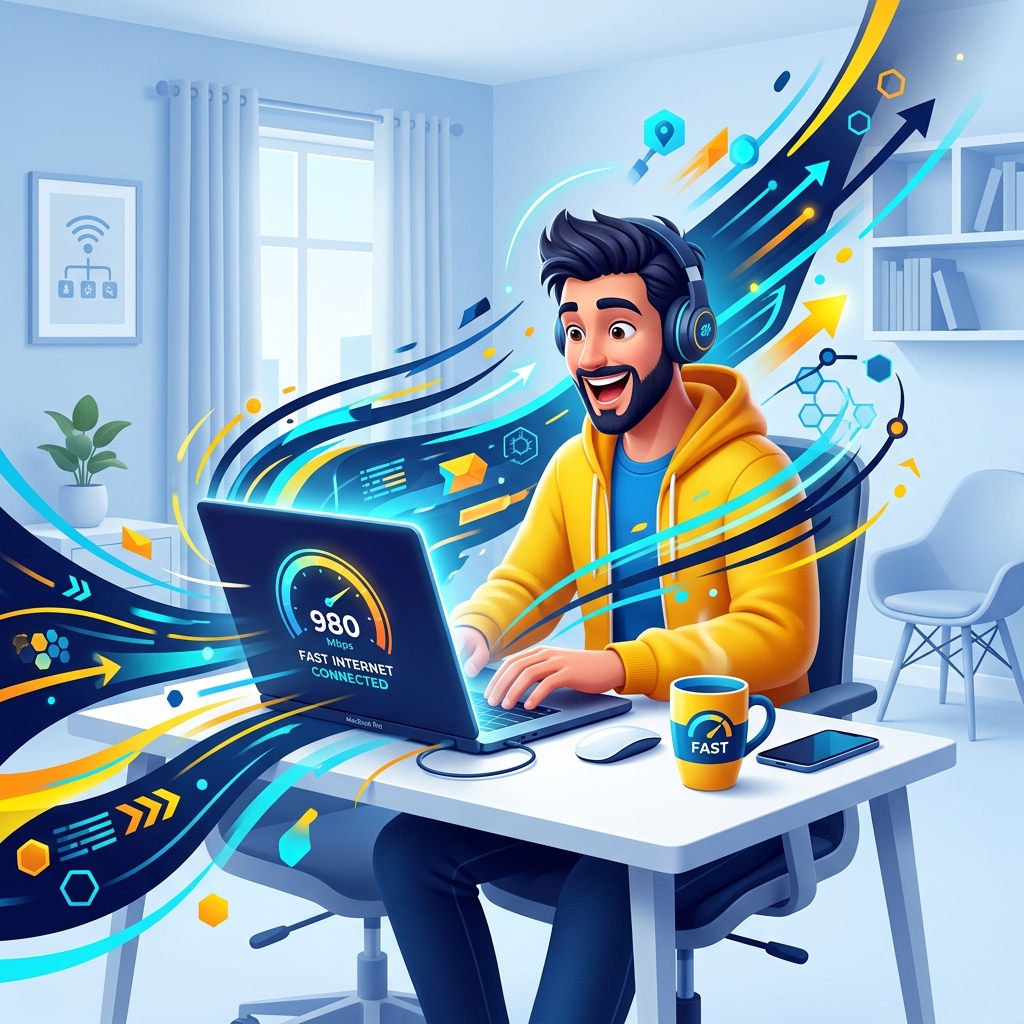 Pelanggan senang menggunakan internet cepat Rajasa Network